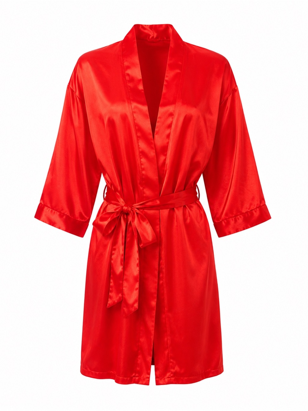 NWT Popsi Lingerie Red Satin Kimono Robe XL Style 260